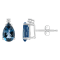 8x5mm Pear Shape London Blue Topaz with Diamond Accents 14k White Gold
Stud Earrings