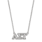 Rhodium Over Sterling Silver LogoArt Alpha Sigma Tau Medium Pendant Necklace
