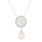 Cultured Pearl, Mother of Pearl and CZ Necklace in Sterling Silver