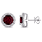 Rhodolite and Diamond 14K White Gold Earrings 5.44ctw