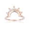 White Sapphire 14K Rose Gold Over Sterling Silver Crown Design Ring
Guard, 0.10ctw