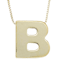 Block Letter B Initial Necklace In 10K Yellow Gold