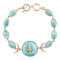 Barse Jewelry Blue Composite Turquoise Gold Tone Celestial Link Bracelet