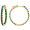 Emerald Inside-Out Hoop Earrings In 18K Gold Over Sterling Silver 3.78ctw
