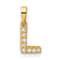 14K Yellow Gold Diamond Letter L Initial with Bail Pendant