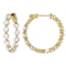 CZ Inside-Out Hoop Earrings In 14K Gold Over Brass 9.25ctw
