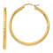 14k Yellow Gold 1 3/8" Knife Edge Diamond-Cut Hoop Earrings