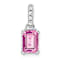Rhodium Over 10k White Gold 1 ctw Lab Created Pink Sapphire and Accent
Diamond Pendant
