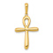 14k Yellow Gold Polished Ankh Cross Pendant