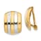 14k Yellow Gold and Rhodium Over 14k Yellow Gold Ribbed Non-pierced
Omega Back Earrings