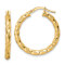 14k Yellow Gold 1 1/16" Polished Twisted Hoop Earrings