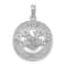 Rhodium Over Sterling Silver Polished Puerto Rico Circle Frog Pendant