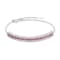 Ruby and White Topaz Sterling Silver 3-Row Bolo Bracelet