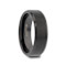 ELISE Black Tungsten Ring with Polished Beveled Edges and Brush Finished
Center 7mm