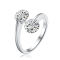 Clear Cubic Zirconia, Rhodium Over Sterling Silver Bypass Ring 2.5ctw