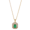 1.79 Ctw Emerald with 0.40 Ctw Diamond Pendant with Chain in 14K YG