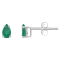 5x3mm Pear Shape Emerald 14k White Gold Stud Earrings