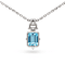 Natural Sky Blue Topaz Sterling Silver Octagen Shape Pendant with Chain