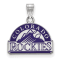 Rhodium Over Sterling Silver MLB LogoArt Colorado Rockies Enamel Pendant