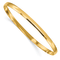 14k Yellow Gold 4mm Solid Polished Half-Round Slip-On Bangle