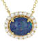 Australian Opal Triplet And Cultured Seed Pearl Station Necklace In 18K
Gold Over Sterling Silver