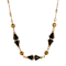 Yellow Base Metal Teardrop Glass Bead Collar Necklace 16 inch