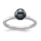 Rhodium Over Sterling Silver Stackable Expressions Black Freshwater
Cultured Pearl Ring