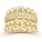 Rachel Zoe CZ Multi-Row Stacked Statement Ring in 14K Gold Over Sterling Silver
