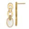 14K Yellow Gold Diamond and Mother of Pearl Chain Post Earrings