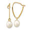 14k Yellow Gold 6-7mm Rice White Freshwater Cultured Pearl Dangle Earrings