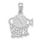 Rhodium Over 14k White Gold Textured Basketball in Net Pendant