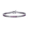Pink And White CZ Tennis Bracelet In Sterling Silver