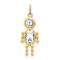 10k Yellow Gold White Diamond Simulant April Birthstone and Clear Cubic
Zirconia Boy Charm