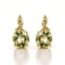 14K Yellow Gold Over Sterling Silver Prasiolite Round Drop Earrings