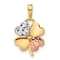 14K Yellow Gold with Rose and White Rhodium Polished and Diamond-cut
Clover Pendant