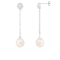7-7½mm White Cultured Freshwater Pearl and Cubic Zirconia Rhodium Over
Sterling Silver Earrings