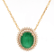 3.50 Ctw Emerald and 0.46 Ctw White Diamond Pendant in 14K YG