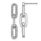 Rhodium Over Sterling Silver Polished Cubic Zirconia Paperclip Link Post
Dangle Earrings