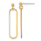 18K Yellow Gold Over Sterling Silver Polished Paperclip Dangle Earrings