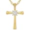 Cross Pendant Solitaire Necklace In 18K Gold Over Sterling Silver