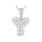 CZ Initial Y Bubble Letter Pendant Necklace In Sterling Silver 1.63ctw