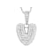 CZ Initial V Bubble Letter Pendant Necklace In Sterling Silver 1.74ctw