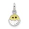 Rhodium Over Sterling Silver Enameled Chick in Egg Children's Pendant