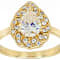 Diamond Simulant Pear And White Zircon Ring In 18K Gold Over Sterling
Silver 1.64ctw