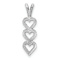 Rhodium Over 14k White Gold Textured Triple Heart Pendant