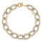 14k Two-tone Gold Fancy Oval Link Bracelet