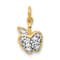 14K Two-tone Gold  Diamond Apple Charm