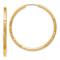 14k Yellow Gold Satin and Diamond-Cut 1 3/16" Endless Hoop Earrings