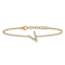 14k Yellow Gold Diamond Sideways Letter V Bracelet