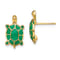 14k Yellow Gold Land Turtle with Green Enameled Shell Stud Earrings